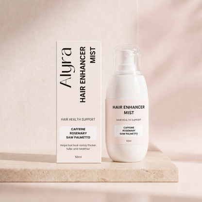 Alyra Hair Enhancer Mist bottle and box, new formula